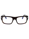 Tom Ford Womens Black Tr001853 Round-frame Acetate Optical Glasses In Avana Scura