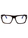 Tom Ford Womens Black Tr001853 Round-frame Acetate Optical Glasses In Avana Scura