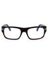 Tom Ford Womens Black Tr001853 Round-frame Acetate Optical Glasses In Avana Scura