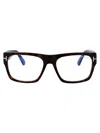Tom Ford Womens Black Tr001853 Round-frame Acetate Optical Glasses In Avana Scura