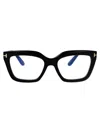 Tom Ford Black Acetate Optical Glasses In Black