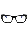 Tom Ford Womens Black Tr001853 Round-frame Acetate Optical Glasses In Nero Lucido