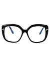 Tom Ford Blue Light Block Cat Eye Ladies Eyeglasses Ft5949-b 001 56 In Nero Lucido