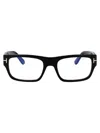 Tom Ford Womens Black Tr001853 Round-frame Acetate Optical Glasses In Nero Lucido
