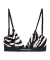 Tom Ford Black Zebra Print Bralette In Black