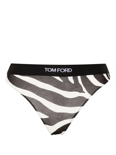 TOM FORD OPTICAL ZEBRA PRINTED MODAL SIGNATURE THONG