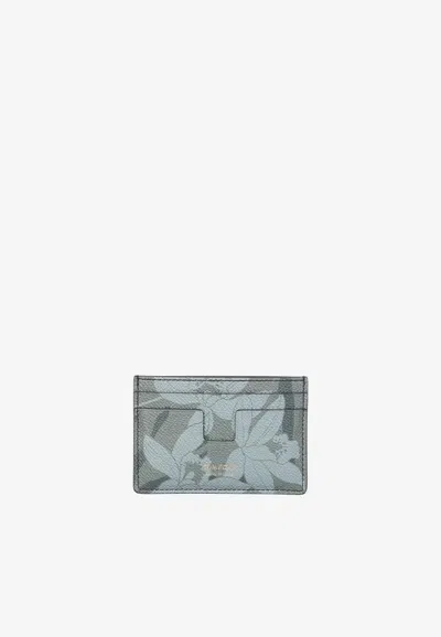 Tom Ford Orchid Camouflage Leather Cardholder In Multicolor