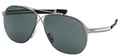 Pre-owned Tom Ford Orson Ft 0829 Light Ruthenium/blue Green (14v) Sunglasses