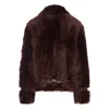 Tom Ford Leather Buckle Detail Jacket With Faux Fur In Brown