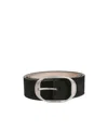 Tom Ford Oval-buckle Suede Belt In Black