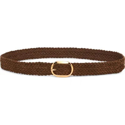 Tom Ford Oval Buckle Woven Suede Belt