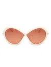 Tom Ford Oval-frame Full-rim Sunglasses In Brown