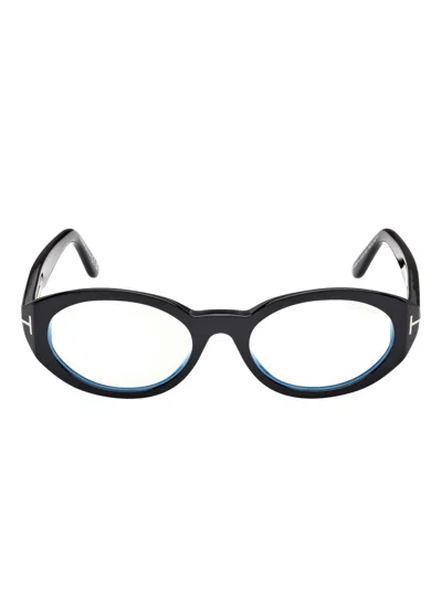 Tom Ford Oval-frame Glasses In Black