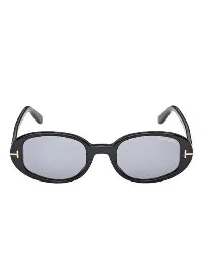 Tom Ford Oval-frame Sunglasses In Black