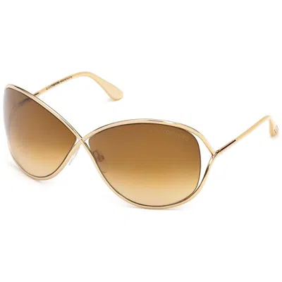 Tom Ford Oval Full Rim, With A Shiny Rose Gold Frame And Gradient Brown Lens.