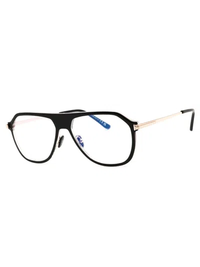 Tom Ford Oval Mini Eyeglasses For Men In Black