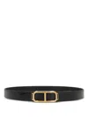 Tom Ford Oval T-buckle Belt In Black