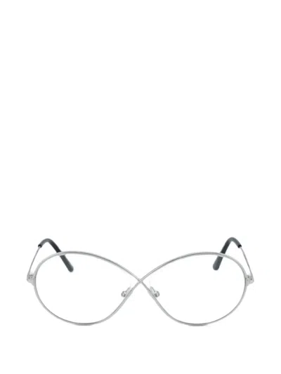 Tom Ford Oval-frame Glasses In Gray