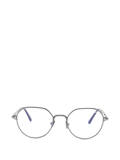 Tom Ford Oval-frame Glasses In Silver