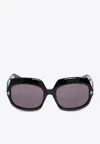 Tom Ford Eyewear Ren Oversized Frame Sunglasses In Gray