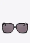 Tom Ford Eyewear Lorelai Oversized Frame Sunglasses In Gray