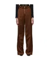 Tom Ford Viscose & Linen Satin Wide Pants In Brown