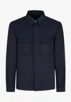 Tom Ford Overshirt With Front Concealed-buttons In Blue
