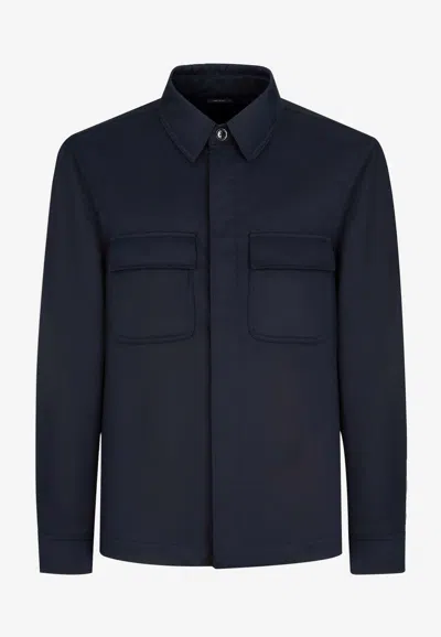 TOM FORD OVERSHIRT WITH FRONT CONCEALED-BUTTONS