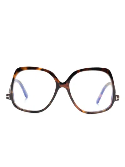 Tom Ford Oversize-frame Glasses In 褐色