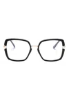 Tom Ford Brille Mit Oversized-gestell In Black Rose Gold/t Logo