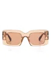 Tom Ford Brigitta Rectangle Acetate Sunglasses In Brown