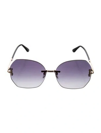 Pre-owned Tom Ford Oversize Gradient Sunglasses In Black