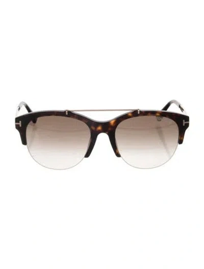 Pre-owned Tom Ford Oversize Gradient Sunglasses In Black