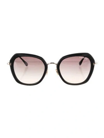Pre-owned Tom Ford Oversize Gradient Sunglasses In Black/gold