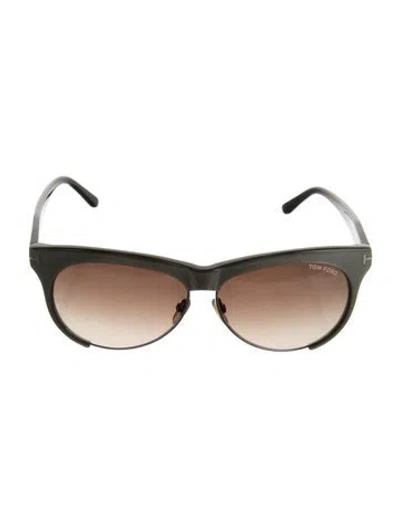 Pre-owned Tom Ford Oversize Gradient Sunglasses In Black/grey