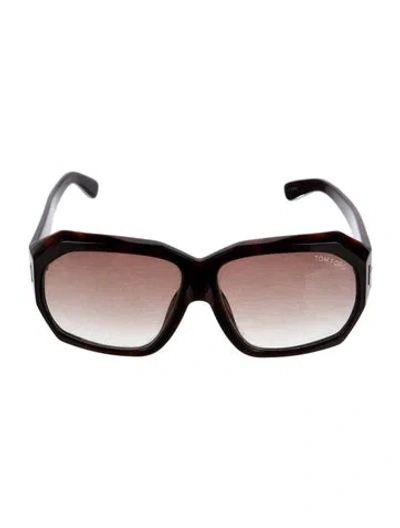 Pre-owned Tom Ford Oversize Gradient Sunglasses In Brown