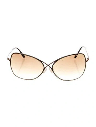 Pre-owned Tom Ford Oversize Gradient Sunglasses In Brown