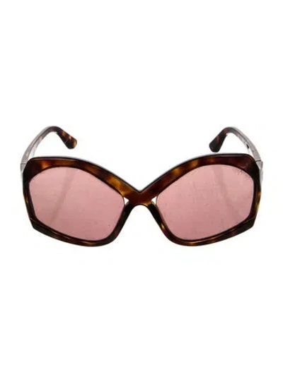 Pre-owned Tom Ford Oversize Gradient Sunglasses In Brown