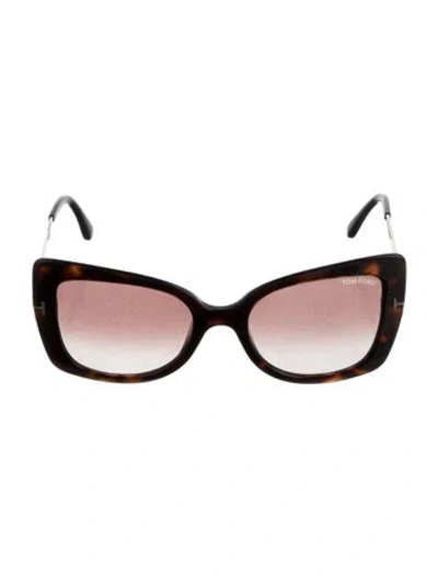 Pre-owned Tom Ford Oversize Gradient Sunglasses In Brown