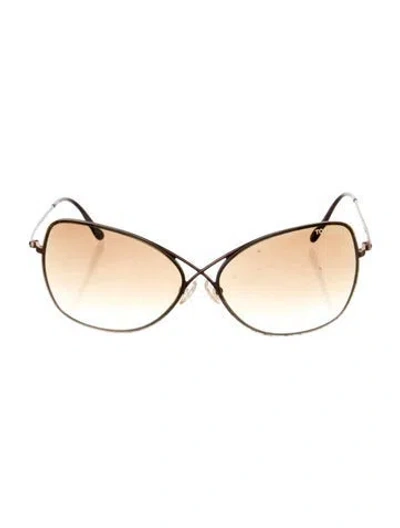 Pre-owned Tom Ford Oversize Gradient Sunglasses In Brown