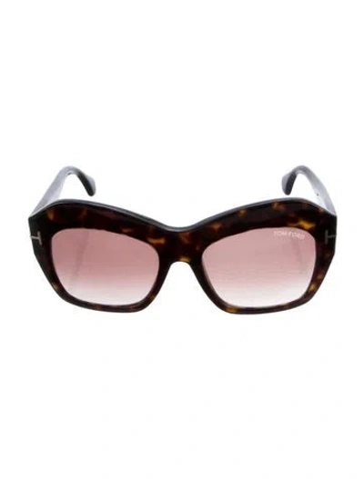 Pre-owned Tom Ford Oversize Gradient Sunglasses In Brown