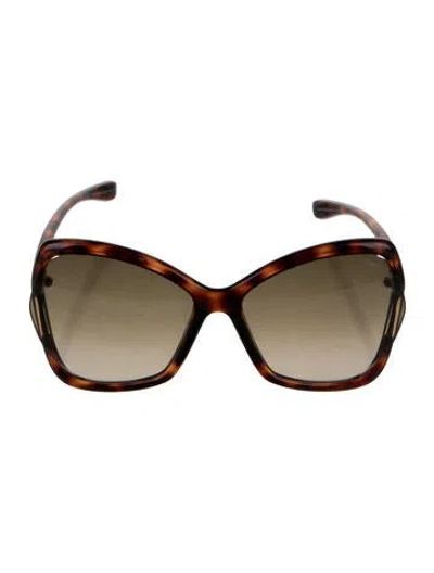 Pre-owned Tom Ford Oversize Gradient Sunglasses In Brown