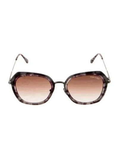 Pre-owned Tom Ford Oversize Gradient Sunglasses In Burgundy