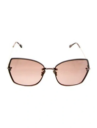 Pre-owned Tom Ford Oversize Gradient Sunglasses In Gold