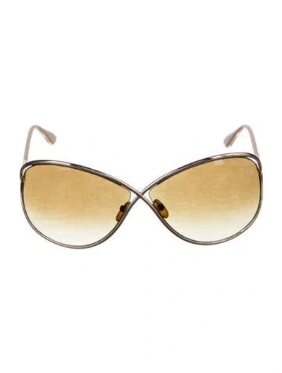 Pre-owned Tom Ford Oversize Gradient Sunglasses In Gold