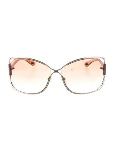 Pre-owned Tom Ford Oversize Gradient Sunglasses In Gold