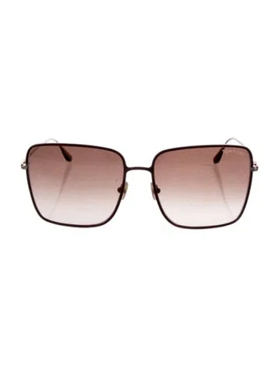 Pre-owned Tom Ford Oversize Gradient Sunglasses In Gold