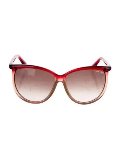 Pre-owned Tom Ford Oversize Gradient Sunglasses In Red