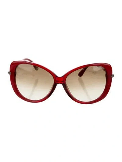 Pre-owned Tom Ford Oversize Gradient Sunglasses In Red