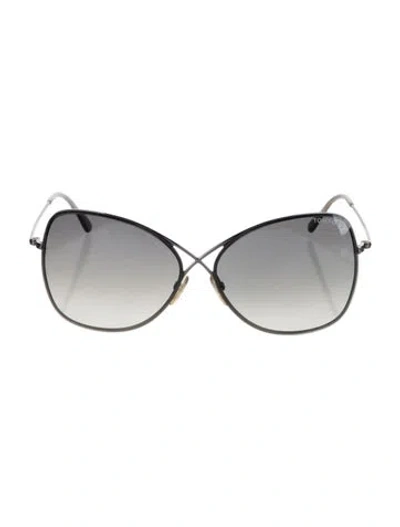 Pre-owned Tom Ford Oversize Gradient Sunglasses In Silver